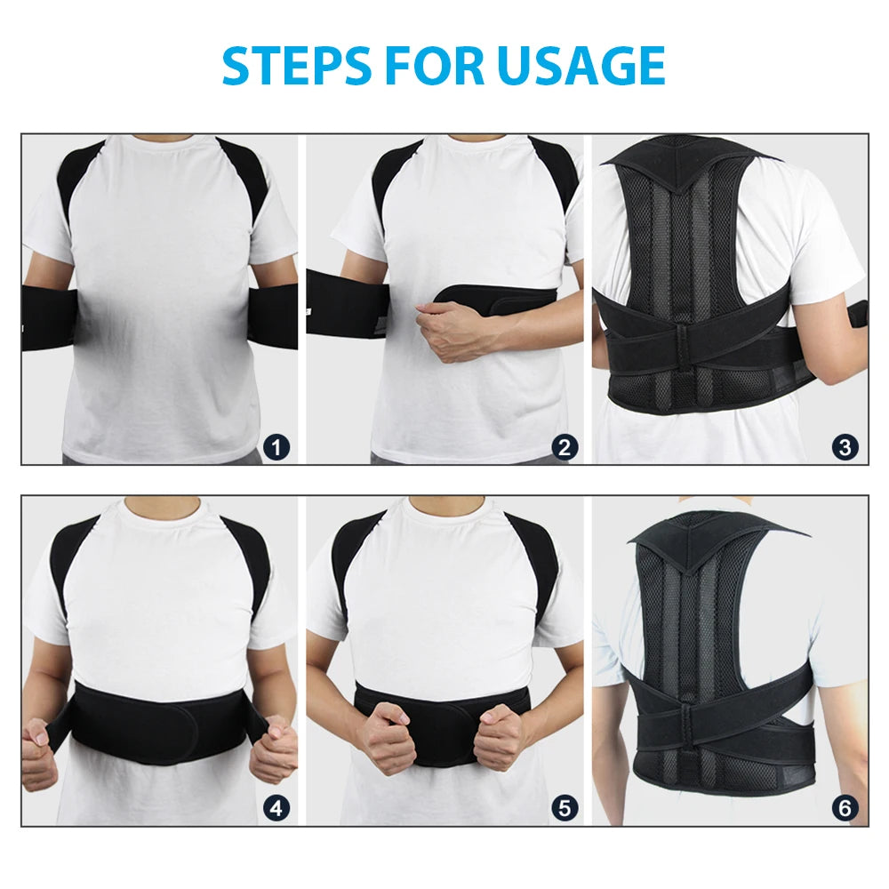 New Upper Back Posture Corrector Posture Clavicle Support Corrector Back Straight Shoulders Brace Strap Corrector